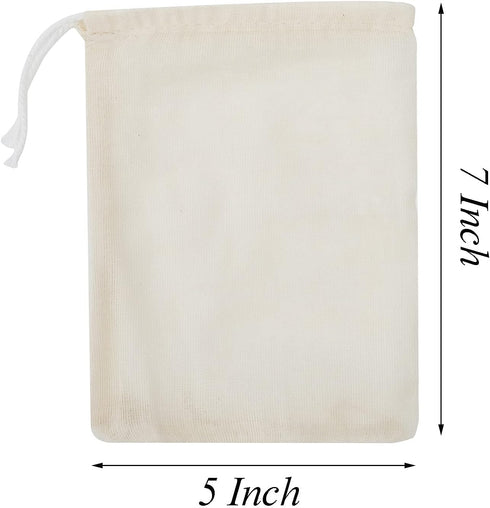 LOOKSGO 25 Pcs 5x7 Inch Muslin Bag Sachet Bag for Party Wedding Home Supplies Cotton Drawstring Bags for Jewelry...