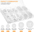 100 Pcs Resin Buttons for Sewing, Flatback Sewing Buttons 5 Sizes 4-Hole White DIY Buttons with Storage Box, Round Mixed Buttons for Crafts, Sewin...