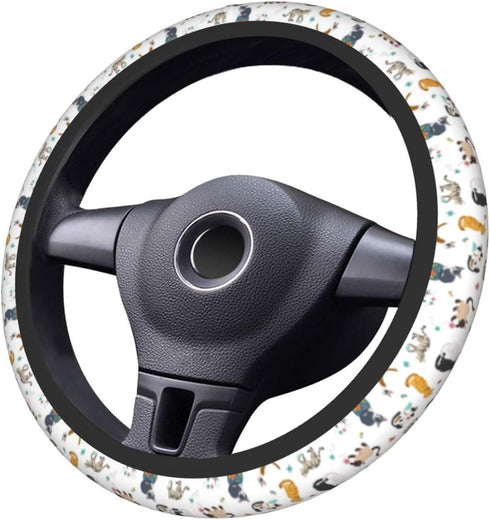 Cute Cat Steering Wheel Cover Universal 14.5-15 Inch Non-Slip Cat Car Accessories for Women Men...