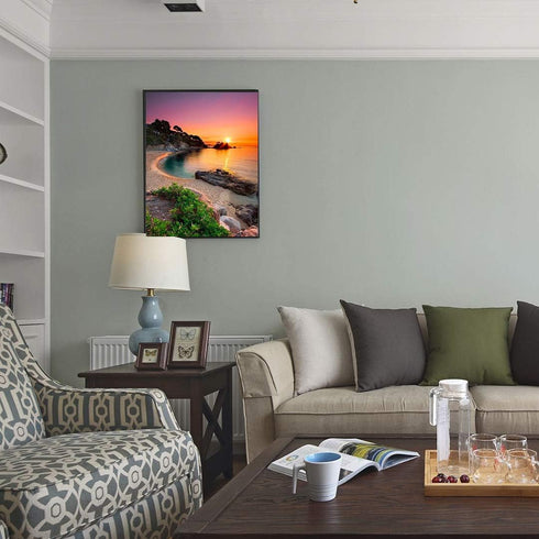 ACENGXI Beach Sunrise Paint by Numbers Kits Beach DIY Oil Painting by Numbers Sunrise Beach DIY Canvas Painting by Numbers Acrylic Painting Kits f...