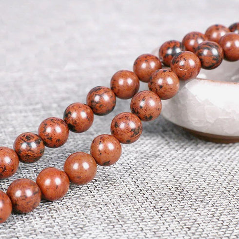 semiprecious Stone Beads for Jewelry Making, Sold per Bag 5 Strands Inside, Mohogany Obsidian 8mm...
