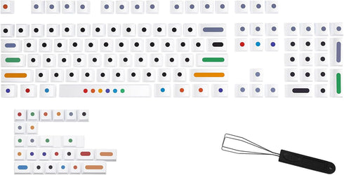 MOLGRIA Keycaps, GMK Dots White 129 Set for 60/65/80/100 percent Keyboard, Custom PBT Cherry Profile KeyCaps for Gateron Kailh Cherry MX 104/87/71...