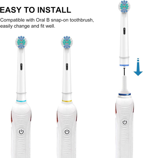 Toothbrush Heads for Oral B, 8 Pack Professional Electric Toothbrush Replacement Heads Medium Soft DuPont Bristles Replacement Toothbrush Heads Pr...