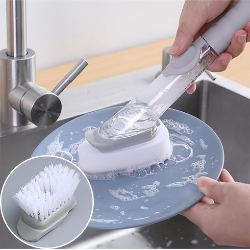 Dishwand Set, No-Scratch Soap Dishwashing Brush Scrubber, Kitchen Cleaning Sponge Cleaning Brush for Pots, Dishes, Sink, Comes with 1 Replacement ...