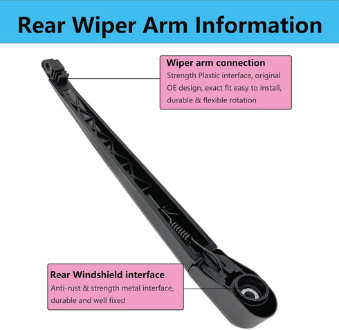 Rear Wiper Blade Arm Set Replacement for Mazda CX-5 2013-2023 Back Glass Wipers, Factory OE Style Rear Windshield Wiper Arm & Wiper Blade L206-67-...