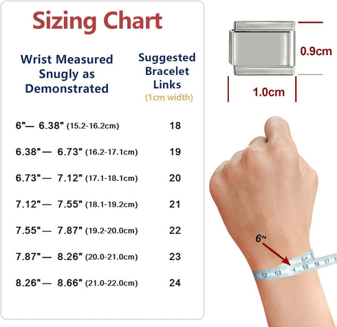 papasgix Italian Charm Bracelet Set with Starter Brascelet, Assorted Charms and Opening Tools, 9mm Modular Italian Charm Bracelet Links Handmade D...