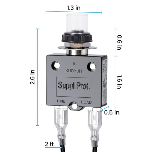 Push Button Circuit Breaker 15 Amp, Briidea Fuse Tester Manual Reset 32V, Low voltage Protection...