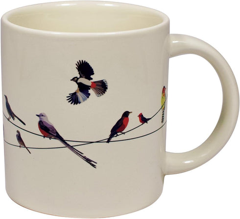 The Unemployed Philosophers Guild Birds on a Wire Heat Changing Mug - Add Coffee and Colorful Birds Appear, Comes in a Fun Box...