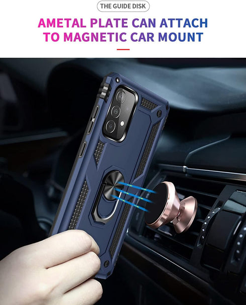 for Samsung A52 Case, Galaxy A52 Case with HD Screen Protector, Military-Grade Ring Holder Kickstand Car Mount 15ft Drop Tested Shockproof Cover P...