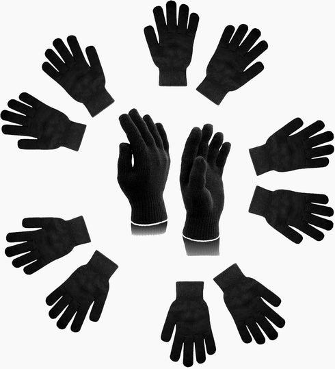 Winter Gloves for Cold Weather Black Gloves for Women, Men's Knitted Gloves Set, Unisex Stretch Gloves Warm Magic Gloves (6 Pairs)...