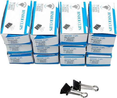 1/2 Inches Mini Binder Clips, 12 per Pack, 12 Pack for Office Work, Archive Work, Document Organizing, Black, Medium...