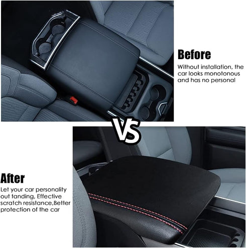 sportuli Center Console Cover Anti-Scratch Leather Armrest Pad Replace for 2019-2024 2025 Dodge RAM 1500 2500 3500, for All Makes & Models with Bu...