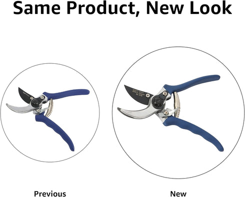 Amazon Basics 8-Inch Steel Bypass Pruning Shears, Blue...