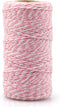 jijAcraft Pink and White Twine String, 328 Feet Christmas Bakers Twine String, 2MM Heavy Duty Packing String for DIY Crafts, Christmas Decoration,...