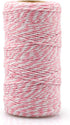 jijAcraft Pink and White Twine String, 328 Feet Christmas Bakers Twine String, 2MM Heavy Duty Packing String for DIY Crafts, Christmas Decoration,...