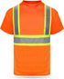 HYCOPROT High Vis Reflective T Shirt Short Sleeve Safety Mesh Quick Dry Shirts (Orange-ms, Small)...