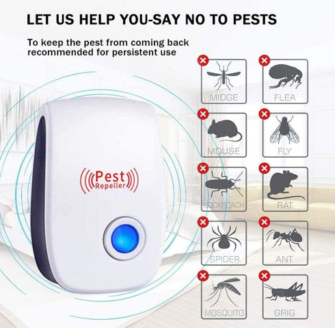 Ultrasonic Pest Repeller (6 Packs) Indoor Plug-in Gadget, can Repel Mosquitoes, Bed Bugs, Cockroaches, Spiders, mice, Bats, Birds, Flies, Mosquito...