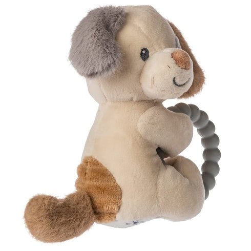 Mary Meyer Soft Baby Rattle with Soothing Teether Ring, 6-Inches, parky Puppy...