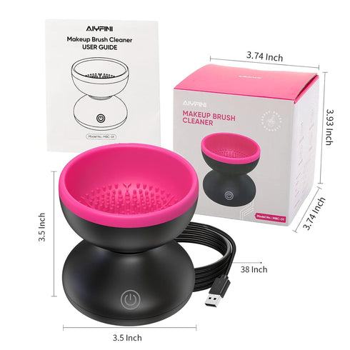 Electric Makeup Brush Cleaner Machine - Alyfini Portable Automatic USB Cosmetic Brushes Cleaner Cleanser Tool for All Size Beauty Makeup Brush Set...