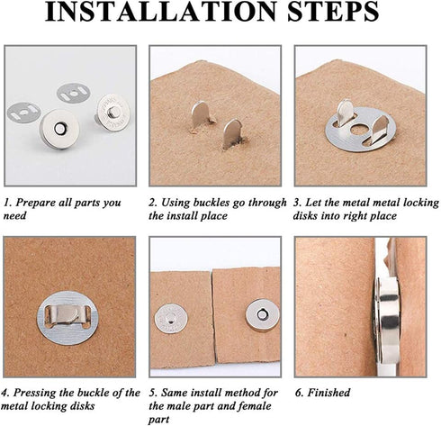 TIMESETL 30 Set 14/18mm Magnetic Snap for Purses Magnetic Bag Fastener Clasp Button with Storage Box for Sewing, Craft, Bags, Clothes, Leather - 3...