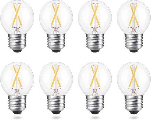 2W Globe LED Edison Bulbs 25 Watts Equivalent (Dimmable), Warm White 2700K, Vintage A15/A50 E26 LED Light Bulb for Bedroom Chandelier, Bathroom Va...