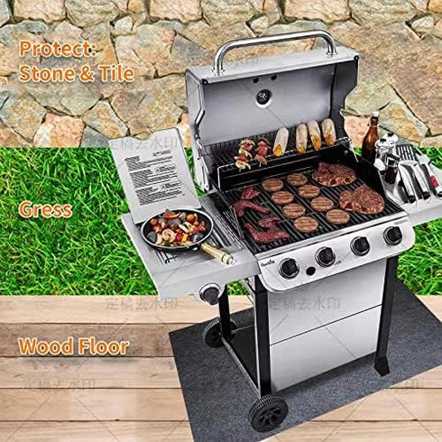 Under Grill Mat,Premium 36"x48"Absorbent Oil Protective mats for Deck &Patio,Grill Mat for Deck,Under Grill Floor Pad to Protect Deck,BBQ Mat for ...