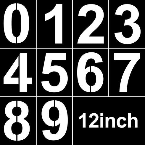 12 Inch Large Number Stencils Reusable Large Number Stencils Plastic Digital Stencils Templates for Cake Stencil Address Number Painting Stencils ...