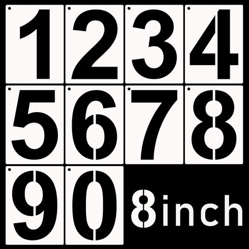 DXCYZ 8 Inch Large Number Stencils Kit 0-9 Address Number Stencil, 10PCS Reusable Plastic Painting Number Templates for Mailbox Signs, Door, Cars,...