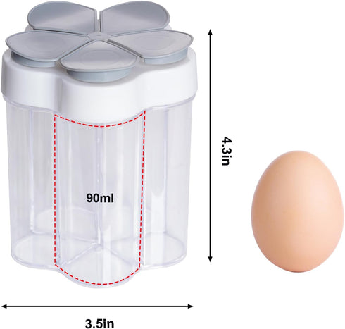 5 in 1 Salt and Pepper Shaker Travel Spice Container Portable Camping Seasoning Shaker Seasoning Condiment Jars with Lid for Home Restaurant Campi...