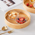 11.8 inch Bamboo Round Serving Tray, Wood Tray with Handles, Natural Wooden Tray for Ottoman, Kitchen/Coffee Table...