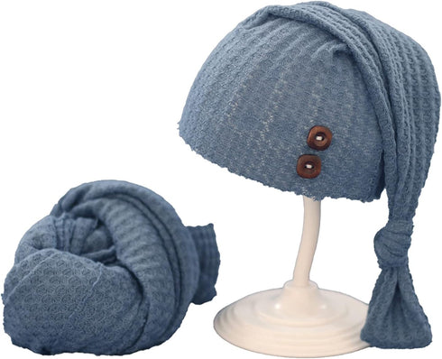 Yinuoday Baby Photography Props Swaddle Blanket With Hat Set for 0-3 Months Boys Girls Photography...