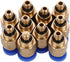 Eowpower 10 Pcs PC4-M5 Pneumatic Air Straight Quick Fitting 4mm thread M5 One touch hose Connector...