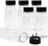 RoyalHouse - 6 Pack 14 Oz Plastic Spice Jars with Black Cap, Clear and Safe Plastic Bottle Containers with Shaker Lids for Storing Spice, Herbs an...