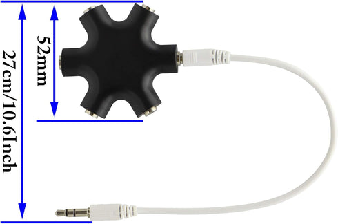 zdyCGTime Headphone Splitter, 3.5mm Stereo Audio Headset Adapter 3.5mm 6-Port Music Sharer, 3.5mm 6 Port Female Headphone Splitter Audio Connector...