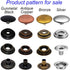 72pcs 15MM Stainless Steel Fastener Snap Press Stud Button for Marine Boat Canvas with Punching Set Tool Kit Gunmetal Black (4 Components, 18pcs f...