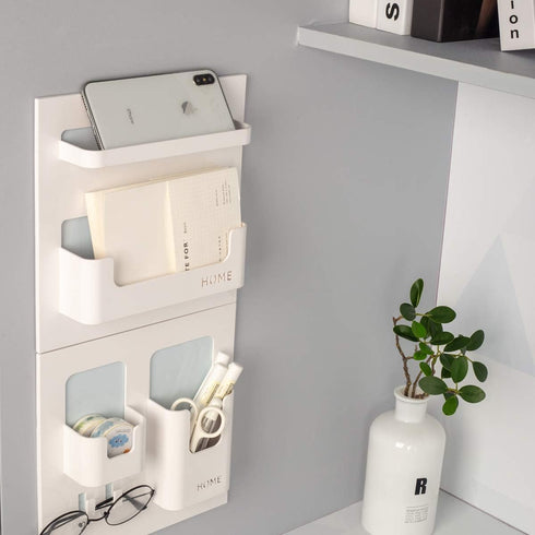 Bedside Shelf - Stick On Wall Mounted Bed Room,Dorm,Office Adhesive Floating Accessories Caddy Organizer/Holder for Phone,Glasses,Remote Control,K...