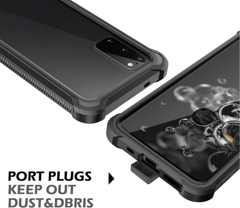 Dexnor for Galaxy S20 Case with Screen Protector Clear 360 Full Body Rugged Protective Shockproof Hard Back Cover Heavy Duty Defender Bumper Case ...