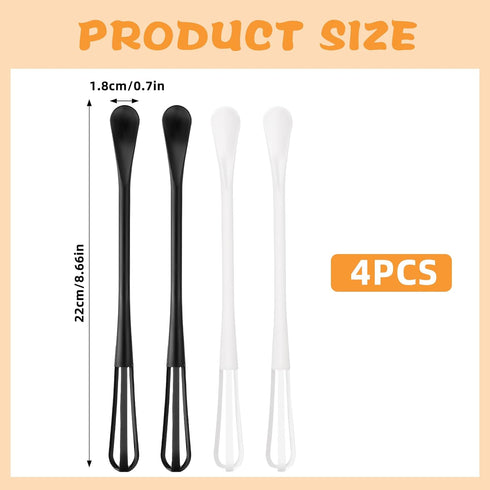 4Pcs Multifunctional Mini Whisk, Egg Whisk Small Whisks for Cooking Tiny Whisk for Whisking, Beating, Blending Ingredients, Mixing Sauces...