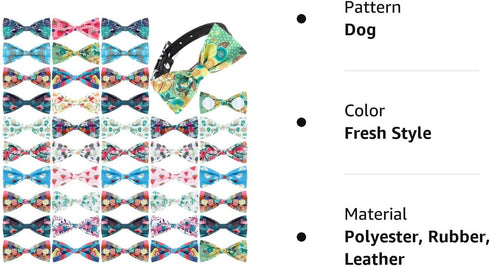 16 Pcs Dog Bow Ties Slide Dog Collar Bows Summer Hawaiian Styles Dog Collar Attachment Bows with Rubber Bands Dog Bow Ties for Large Dogs Spring S...