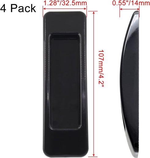 Self-Stick Instant Cabinet Handle, 4 Pcs Black Drawer Knobs Push Pull Helper Auxiliary Sliding Door Window Stick-on Handles, 1.28" x 4.2"...