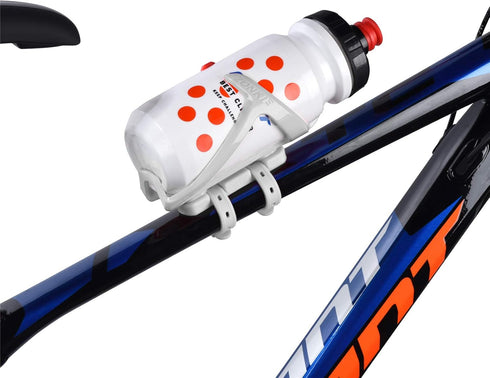 Bicycle Bottle Cages, Plastic Bike Bottle Holder with Cage Mounting Base (White)...