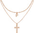 ZENI Dainty Cross Necklaces for Women, 14K Gold Plated Layered Chain Initial Pendant Choker Necklace, Cubic Zirconia Cross Christian Faith Jewelry...