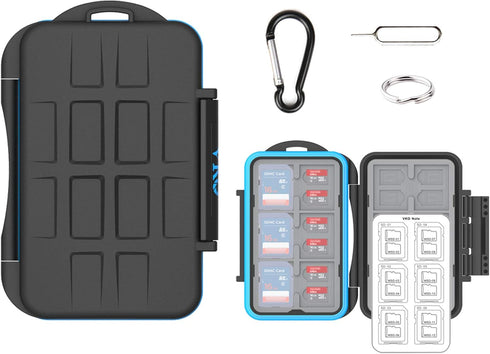 VKO SD SDHC SDXC Micro SD TF Memory Card Case Holder Organizer Carrying Box Keeper,Shockproof Storage Protector Cover for Computer Camera Media 12...