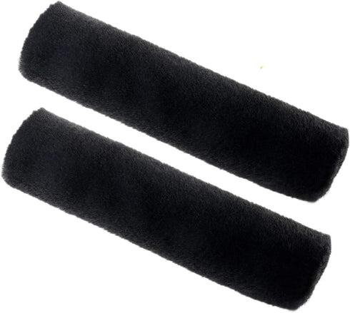 2Pcs Car Soft Plush Seat Belt Shoulder Pad Strap Cover Protector Comfortable Driving (Black)...