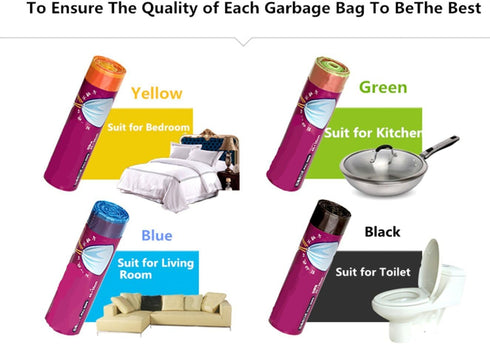 5 Gallons Drawstring Trash Bag, Colorful Small Waste Basket Bags, Strong Kitchen Garbage Bag Rubbish Bags for Home, Kitchen, Bathroom, Office, 4 R...