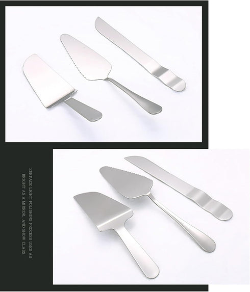 Cake Knife and Server Set Wedding Stainless Steel Cake Cutting Set For Wedding Include Cake Cutter And Cake Perfect For Wedding, Birthday, Parties...