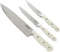 Goodful Premium Cutlery Kitchen Essential Knife Set, High Carbon Stainless Steel Blades Cutlery, Full Tang, Triple Riveted Handles, 3-Piece, Cream...