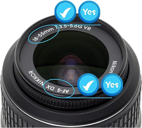 52mm Lens Cap Cover for Nikon AF-S(Not AF-P) DX 18-55mm f3.5-5.6G ED/VR/VR II,Compatible for Nikon AF(Not AF-S) Nikkor 50mm f/1.8D,AF(Not AF-S) 50...