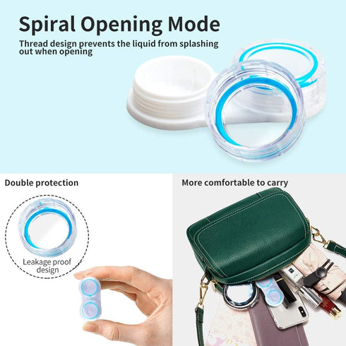 12 Pack Clear Contact Lens Case, Portable Contact Lenses Case with Tweezer Remover Tool Solution Bottle Contacts Soak Storage Container Kit for Tr...