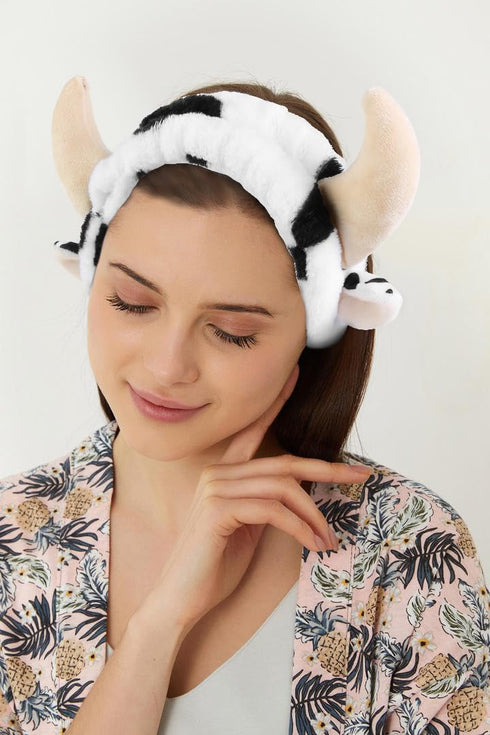 Cow Headbands for Washing Face Spa Makeup Head Band for Women Cute, Cow Skincare Headband Animal, Face Wash Hair Band for Girls Spa Party Favors S...